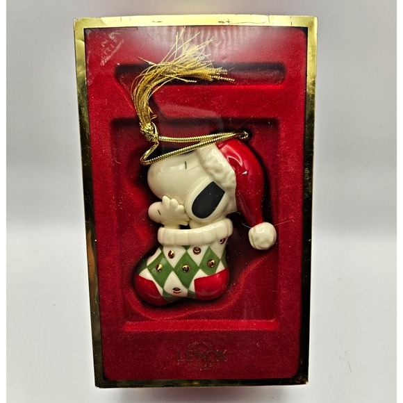 Lenox Other - Lenox Peanuts Snoopy Stocking Christmas Hanging Ornament 2003 MPN 6237853